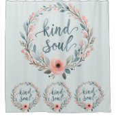 Kind Soul Floral Wreath Watercolor Quote Douchegordijn (Voorkant)