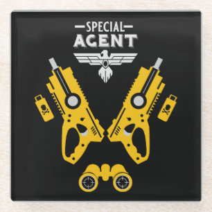 Kind speciaal agent glazen onderzetter