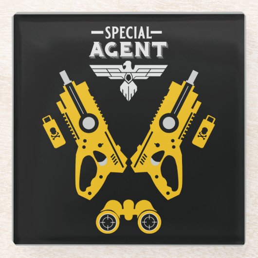 Kind speciaal agent glazen onderzetter (Voorkant)