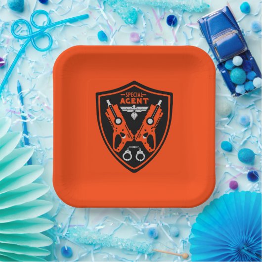 Kind speciaal agent papieren bordje (Feest)