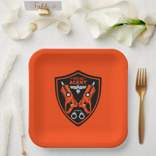 Kind speciaal agent papieren bordje