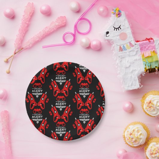 Kind speciaal agent papieren bordje (Feest)