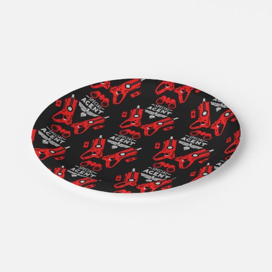 Kind speciaal agent papieren bordje (Gekanteld)