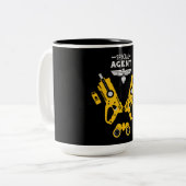 Kind speciaal agent tweekleurige koffiemok (Voorkant links)