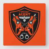 Kind speciaal agent vierkante klok (Voorkant)