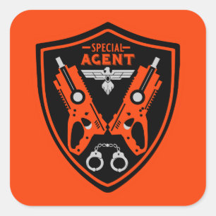 Kind speciaal agent vierkante sticker