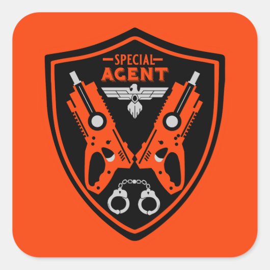 Kind speciaal agent vierkante sticker (Voorkant)