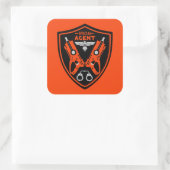 Kind speciaal agent vierkante sticker (Tas)