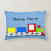 Kind - Speelgoed-stoomtrainkussen met naam Accent Kussen (Voorkant)