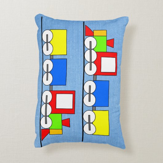 Kind - Speelgoed-stoomtrainkussen met naam Accent Kussen (Achterkant (Verticaal))