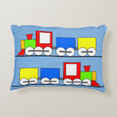 Kind - Speelgoed-stoomtrainkussen met naam Accent Kussen (Achterkant)