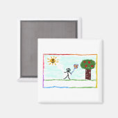 Kind spelen met vlieger magneet (Voorkant / Achterkant)