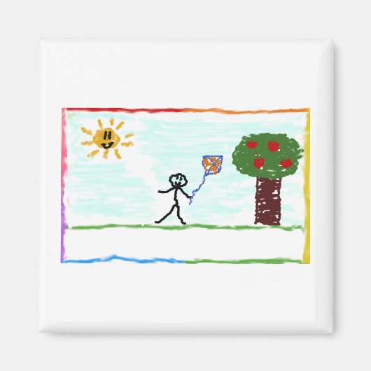 Kind spelen met vlieger magneet (Voorkant)