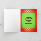 Kind Spooky Spider Verjaardag Halloween Kaart (Binnen)