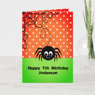 Kind Spooky Spider Verjaardag Halloween Kaart