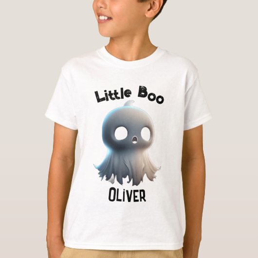 Kind Spooky Style met 'Little Boo' Baby Ghost T-shirt (Voorkant)