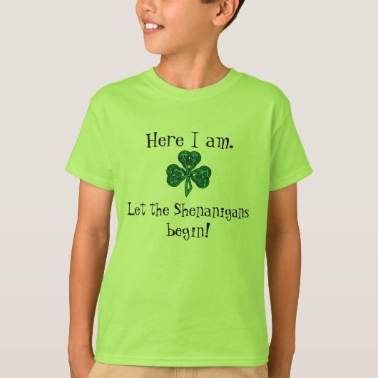 Kind St. Patrick's Day Laat de Shenanigans beginne T-shirt (Voorkant)