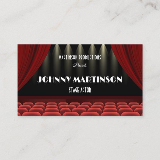 Kind Stage Actor Theatre speeldatum Contactkaartje (Voorkant)