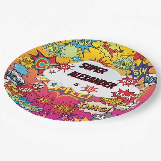 Kind superheld Geweldige Comic Birthday Paper Bord (Gekanteld)