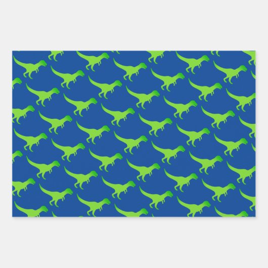 Kind t-rex dinosaurusvormig patroon van inpakblade inpakpapier vel (Voorkant 3)