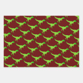 Kind t-rex dinosaurusvormig patroon van inpakblade inpakpapier vel (Voorkant 2)