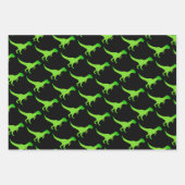 Kind t-rex dinosaurusvormig patroon van inpakblade inpakpapier vel (Voorkant)