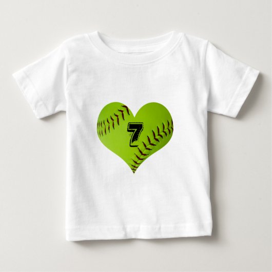 kind T-shirt met softball-hart (Voorkant)