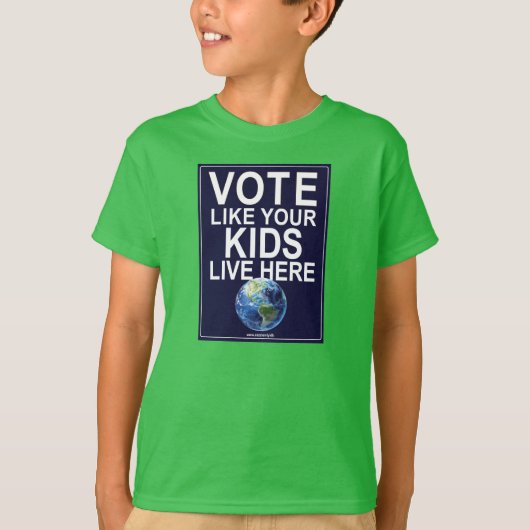Kind T-shirt - Stem zoals je Kinderen hier wonen (Voorkant)