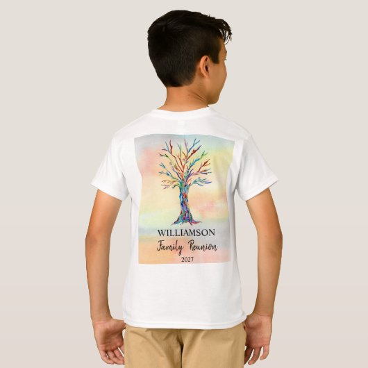 Kind T-shirt voor gezinshereniging (Achterkant volledig)