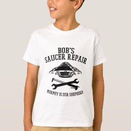 kind T-shirt zwart Bob Saucer Repair logo