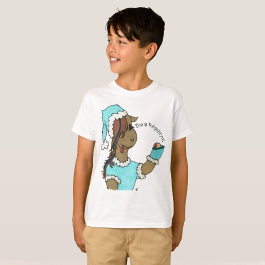 Kind "Team Sufganiyot" Kayla Horse T-shirt (Voorkant volledig)