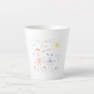 Kind tekenen vader latte Mok