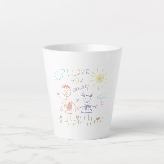 Kind tekenen vader latte Mok (Voorkant)