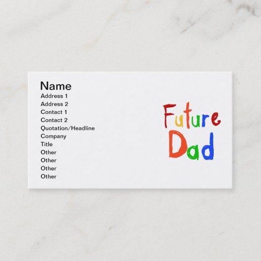 Kind Tekst Toekomst Papa T-shirts en geschenken Contactkaartje (Voorkant)