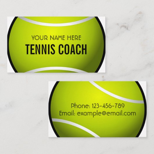 Kind Tennis Coach Sport Instructeur Professional Visitekaartje (Voorkant / Achterkant)
