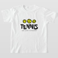 Kind tennis t shirt. Eat Sleep Play Herhalen