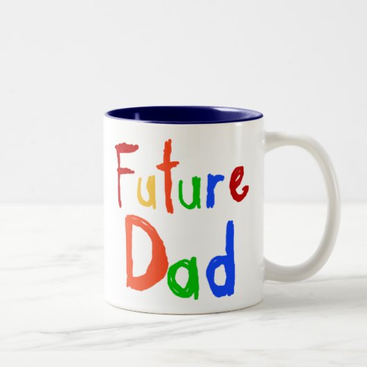 Kind Text Future Dad T-shirts en cadeautjes Tweekleurige Koffiemok (Rechts)
