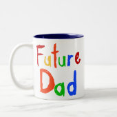 Kind Text Future Dad T-shirts en cadeautjes Tweekleurige Koffiemok (Links)