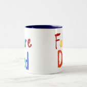 Kind Text Future Dad T-shirts en cadeautjes Tweekleurige Koffiemok (Center)