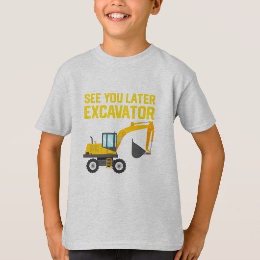 Kind Toddler Excavator Construction Shirt (Voorkant)