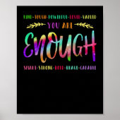 Kind Tough Powerful Loved Valued You Are Enough Poster (Voorkant)
