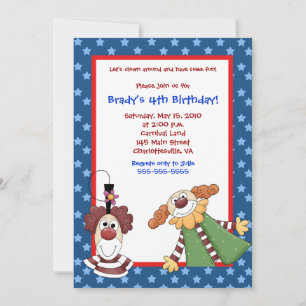 Kind Town Carnival Birthday Invitation 5x7 Kaart
