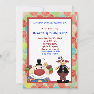 Kind Town Carnival Birthday Invitation 5x7 Kaart
