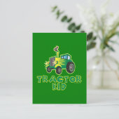 Kind tractor, groen briefkaart (Staand voorkant)
