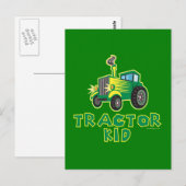 Kind tractor, groen briefkaart (Voorkant / Achterkant)