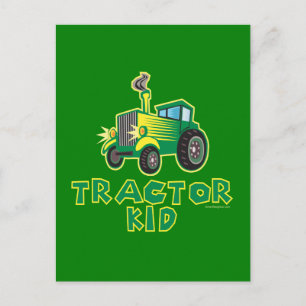 Kind tractor, groen briefkaart