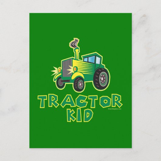 Kind tractor, groen briefkaart (Voorkant)