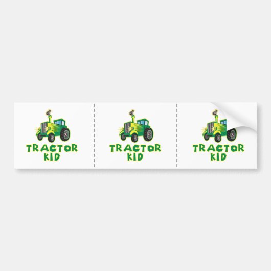 Kind tractor, groen bumpersticker (Voorkant)