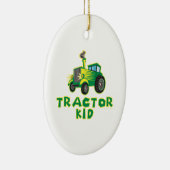 Kind tractor, groen keramisch ornament (Rechts)