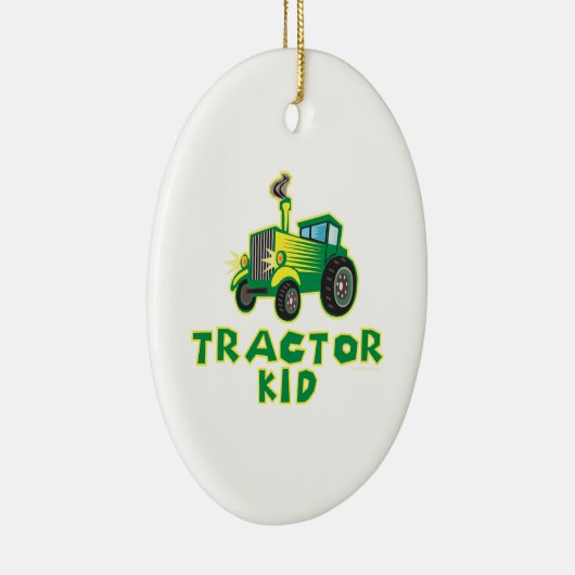Kind tractor, groen keramisch ornament (Rechts)
